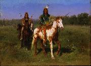 Rosa Bonheur Mounted Indians Carrying Spears oil on canvas